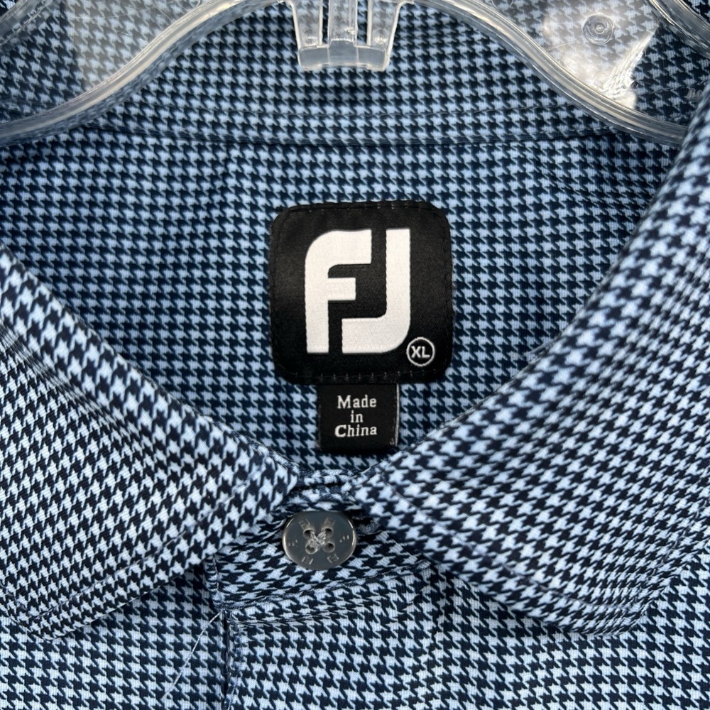 FootJoy Men's Short Sleeve Performance Polo Golf‎ Shirt Houndstooth Pattern XL - Picture 3 of 6
